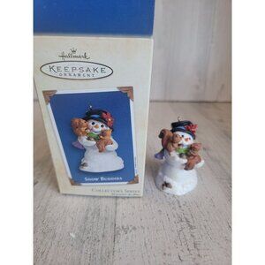 Hallmarks snow buddies ornament Xmas glitter Snowman